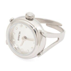 INVICTA Silver Women's Stainless Steel Silver Dial Ring Watch